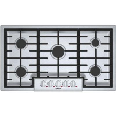 Bosch NGMP655UC 36-inch Built-in Gas Cooktop, Stainless Steel