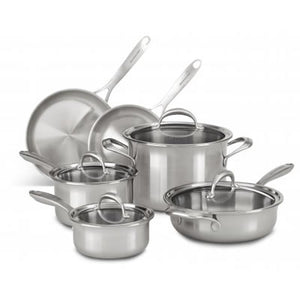 KitchenAid KC2CS10ST 10-Piece Cookware Set, Stainless Steel