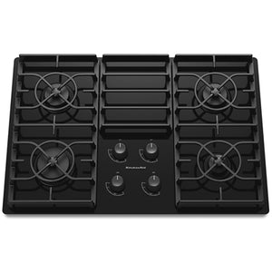 KitchenAid KGCC506RBL 30-inch Built-In Gas Cooktop, Black