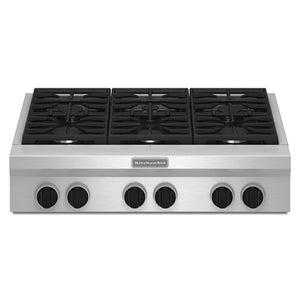 KitchenAid KGCU467VSSSP 36-inch Gas Rangetop, Stainless Steel