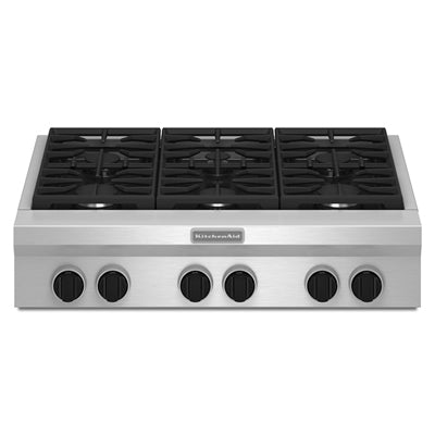 KitchenAid KGCU467VSSSP 36-inch Gas Rangetop, Stainless Steel