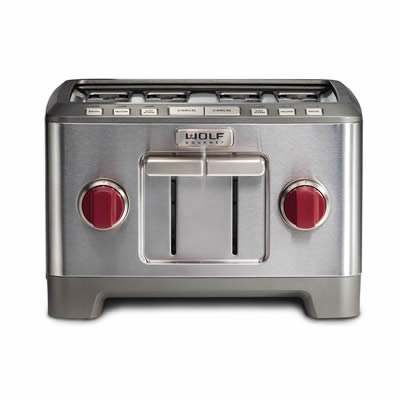 Wolf Gourmet WGTR104SCSP 4-Slice Lever Toaster, Stainless Steel